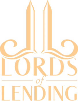 Lords of Lending logo — stylized capital building columns representing business financing and trust