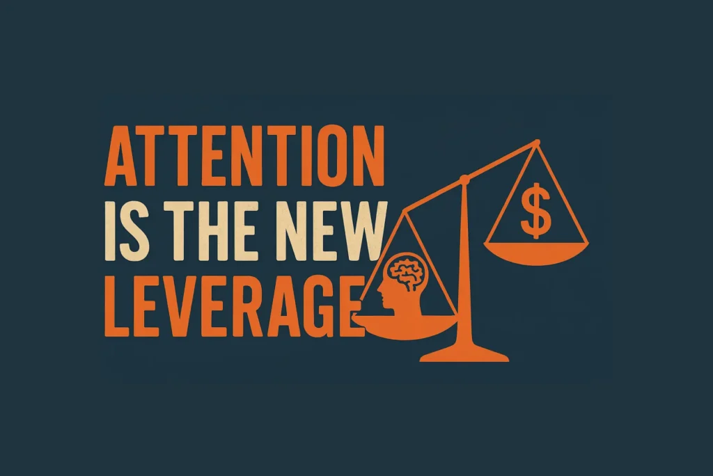 Blog feature image illustration of scales weighing the difference between mind and money for blog: Attention Trumps Time in SBA Lending